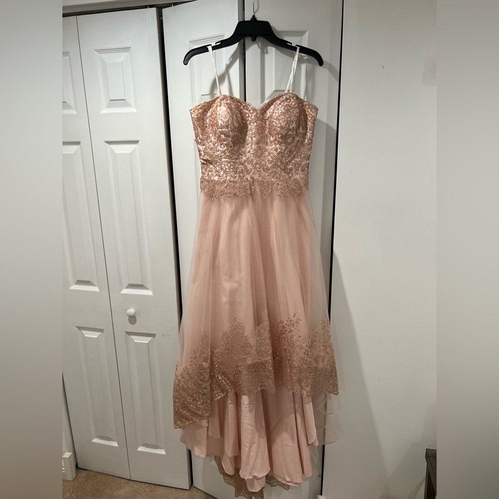 Blush Camille La Vie strapless prom dress